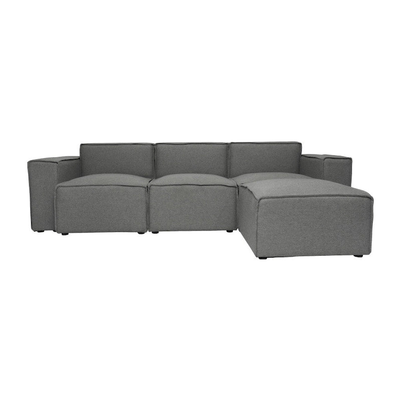 Canapé d’angle modulaire contemporain de 4 pièces avec pouf