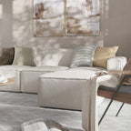 Canapé d’angle modulaire contemporain de 4 pièces avec pouf
