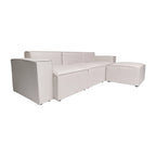 Canapé d’angle modulaire contemporain de 4 pièces avec pouf