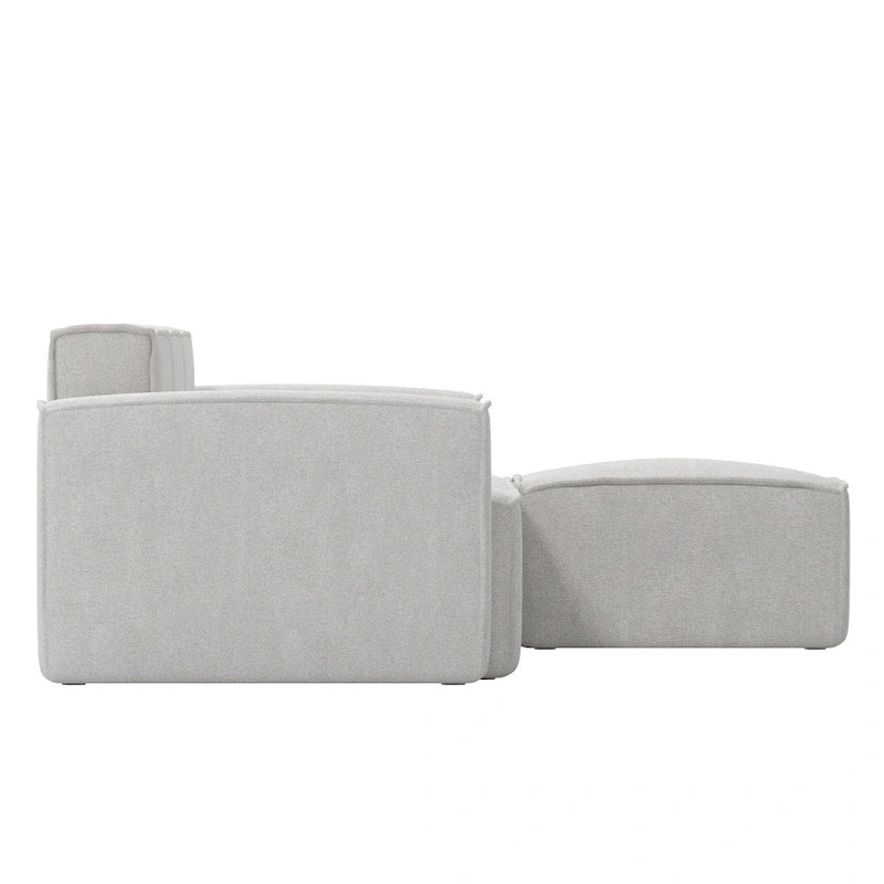 Canapé d’angle modulaire contemporain de 4 pièces avec pouf