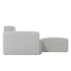 Canapé d’angle modulaire contemporain de 4 pièces avec pouf