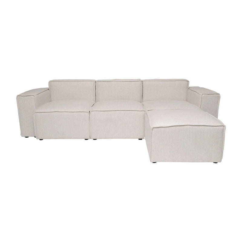 Canapé d’angle modulaire contemporain de 4 pièces avec pouf