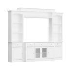 Großes Unterhaltungszentrum mit Bücherregalen, 57x38 Zoll, mit Hutch-Fach für Fernseher