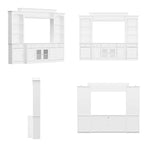 Großes Unterhaltungszentrum mit Bücherregalen, 57x38 Zoll, mit Hutch-Fach für Fernseher