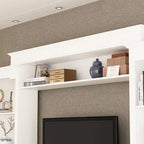 Großes Unterhaltungszentrum mit Bücherregalen, 57x38 Zoll, mit Hutch-Fach für Fernseher