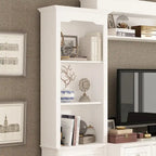 Großes Unterhaltungszentrum mit Bücherregalen, 57x38 Zoll, mit Hutch-Fach für Fernseher