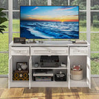 Großes Unterhaltungszentrum mit Bücherregalen, 57x38 Zoll, mit Hutch-Fach für Fernseher