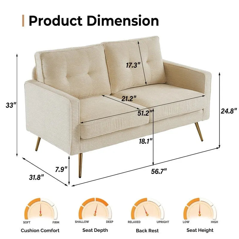 Nowoczesna dwuosobowa sofa VINGLI 56