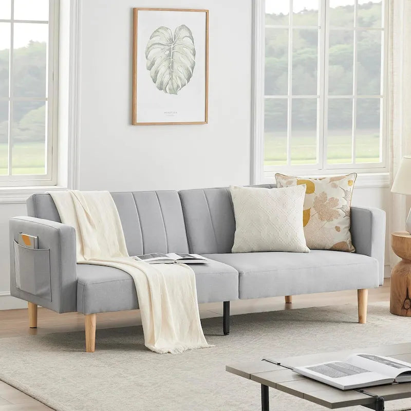 Nowoczesna sofa z funkcją spania z tkaniny 78.74Inch, 3 w 1, składana