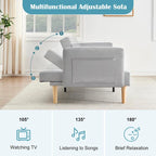 Nowoczesna sofa z funkcją spania z tkaniny 78.74Inch, 3 w 1, składana