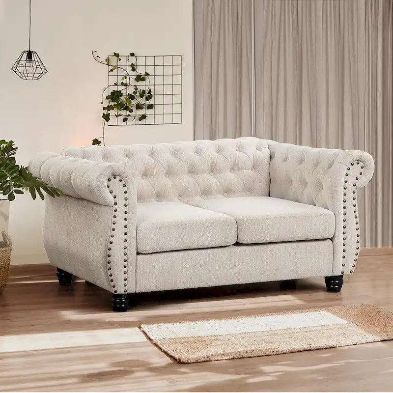 Morden Fort tűzött, kárpitozott Chesterfield kétszemélyes kanapé