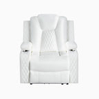 Loveseat de cine en casa de cuero sintético premium con luces LED, sillón reclinable con altavoces integrados y carga inalámbrica