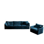 Set di 3 divani, set di divani da soggiorno con 1+1+3 posti, poltrona d’accento, divanetto a due posti e divano a tre posti, stile moderno, braccioli arrotondati, set di 3 pezzi Sof