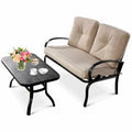 Costway 2-tlg. Gartenmöbel-Set mit Zweisitzer-Sofa, Couchtisch und Bank – Details anzeigen
