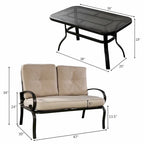 Costway 2-tlg. Gartenmöbel-Set mit Zweisitzer-Sofa, Couchtisch und Bank – Details anzeigen
