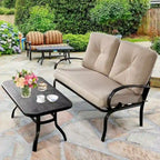 Costway 2-tlg. Gartenmöbel-Set mit Zweisitzer-Sofa, Couchtisch und Bank – Details anzeigen