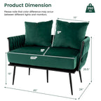Costway Modern Loveseat Sofa Upholstered Dutch Velvet Couch with Woven - See Details