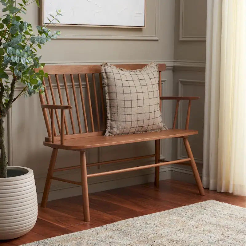 SAFAVIEH Gracija bank met spindelleuning - 48 x 22.4 x 36 - 48W x 22D x 36H