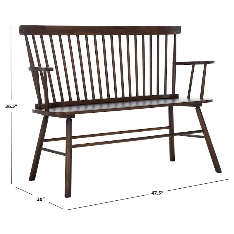 SAFAVIEH Gracija bank met spindelleuning - 48 x 22.4 x 36 - 48W x 22D x 36H