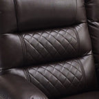 Fauteuil inclinable électrique deux places MCombo avec console, canapé inclinable électrique avec chauffage et vibration, ports USB et porte-gobelets PR624