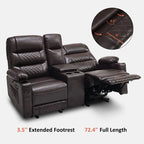Fauteuil inclinable électrique deux places MCombo avec console, canapé inclinable électrique avec chauffage et vibration, ports USB et porte-gobelets PR624