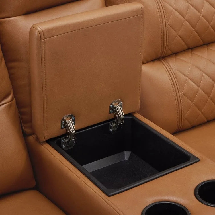 Fauteuil inclinable électrique deux places MCombo avec console, canapé inclinable électrique avec chauffage et vibration, ports USB et porte-gobelets PR624