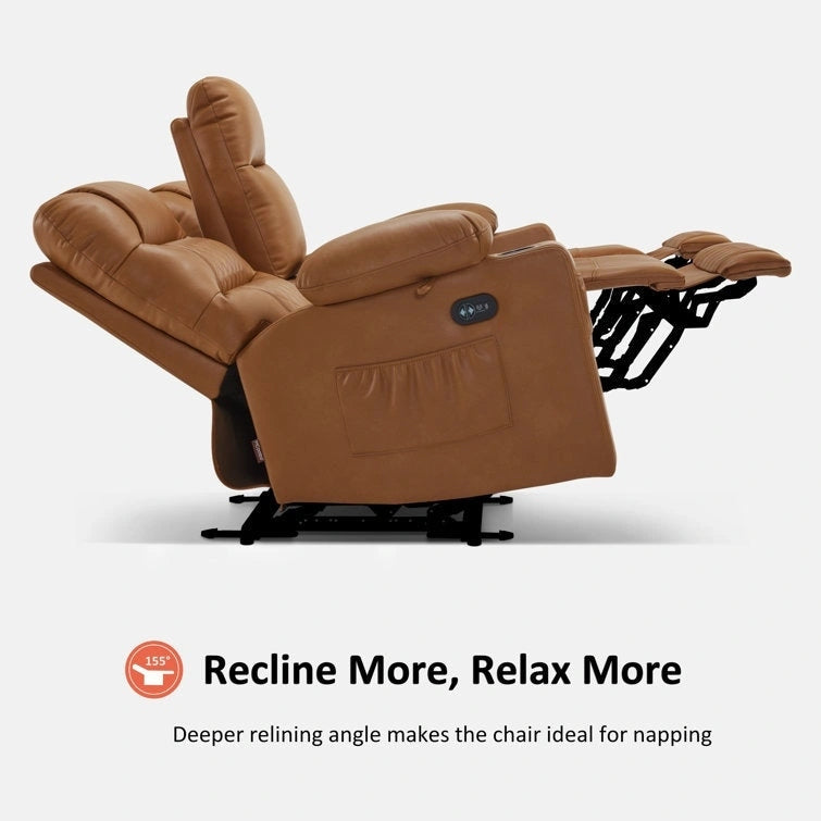 Fauteuil inclinable électrique deux places MCombo avec console, canapé inclinable électrique avec chauffage et vibration, ports USB et porte-gobelets PR624