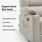 Fauteuil inclinable électrique deux places MCombo avec console, canapé inclinable électrique avec chauffage et vibration, ports USB et porte-gobelets PR624
