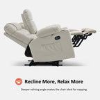 Fauteuil inclinable électrique deux places MCombo avec console, canapé inclinable électrique avec chauffage et vibration, ports USB et porte-gobelets PR624