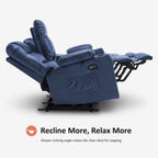 Fauteuil inclinable électrique deux places MCombo avec console, canapé inclinable électrique avec chauffage et vibration, ports USB et porte-gobelets PR624
