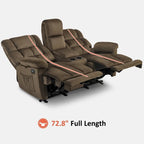 MCombo elektrischer Zweisitzer-Sessel mit Konsole, Vibration und Wärme, USB-Ladeanschlüssen, RS6234