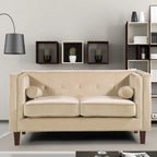 Divanetto classico Kittleson in stile Chesterfield con borchie decorative - blu