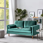 Banavos 58 Zweisitzersofa mit Samtbezug und quadratischen Armlehnen