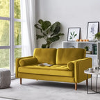 Banavos 58 Zweisitzersofa mit Samtbezug und quadratischen Armlehnen