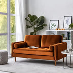 Banavos 58 Zweisitzersofa mit Samtbezug und quadratischen Armlehnen