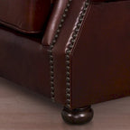 Brandon set van bank en fauteuil van verweerd Italiaans whiskybruin leer