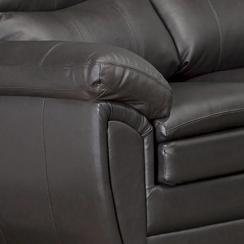 Premium brązowa sofa i fotel dwuosobowy Upton ze skóry licowej