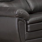 Premium brązowa sofa i fotel dwuosobowy Upton ze skóry licowej