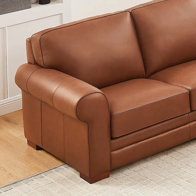 Hydeline Brookfield Ledersofagarnitur aus Vollnarbenleder, Sofa, Zweisitzer und Sessel