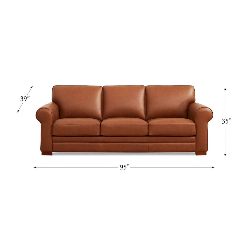 Hydeline Brookfield Ledersofagarnitur aus Vollnarbenleder, Sofa, Zweisitzer und Sessel