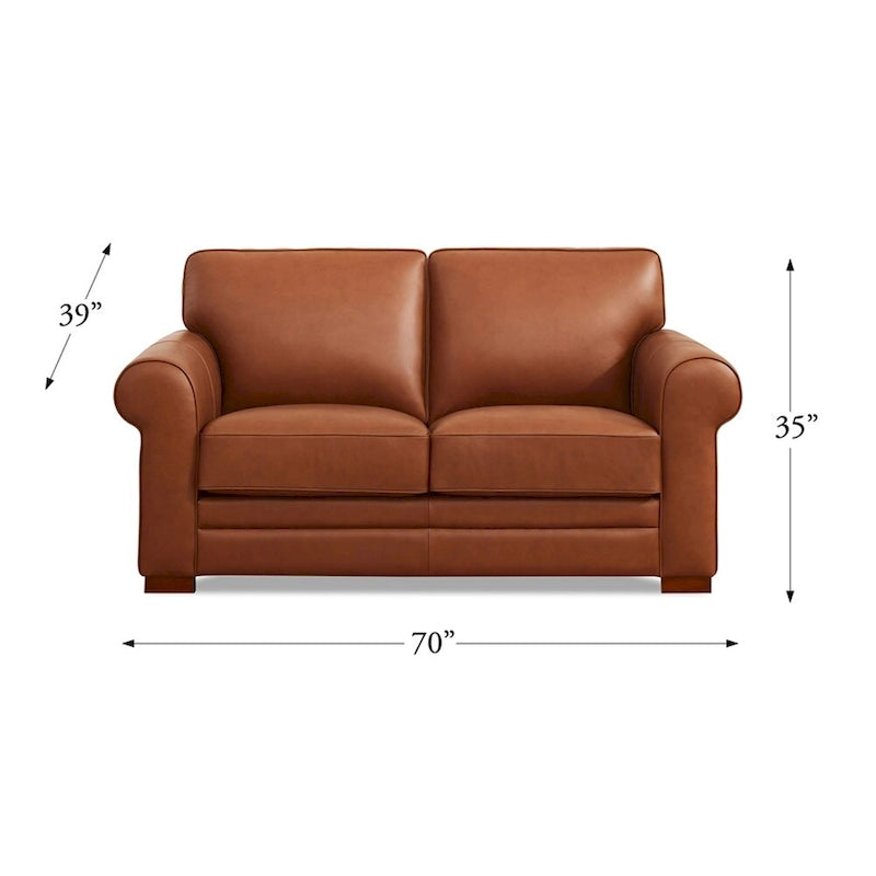 Hydeline Brookfield Ledersofagarnitur aus Vollnarbenleder, Sofa, Zweisitzer und Sessel