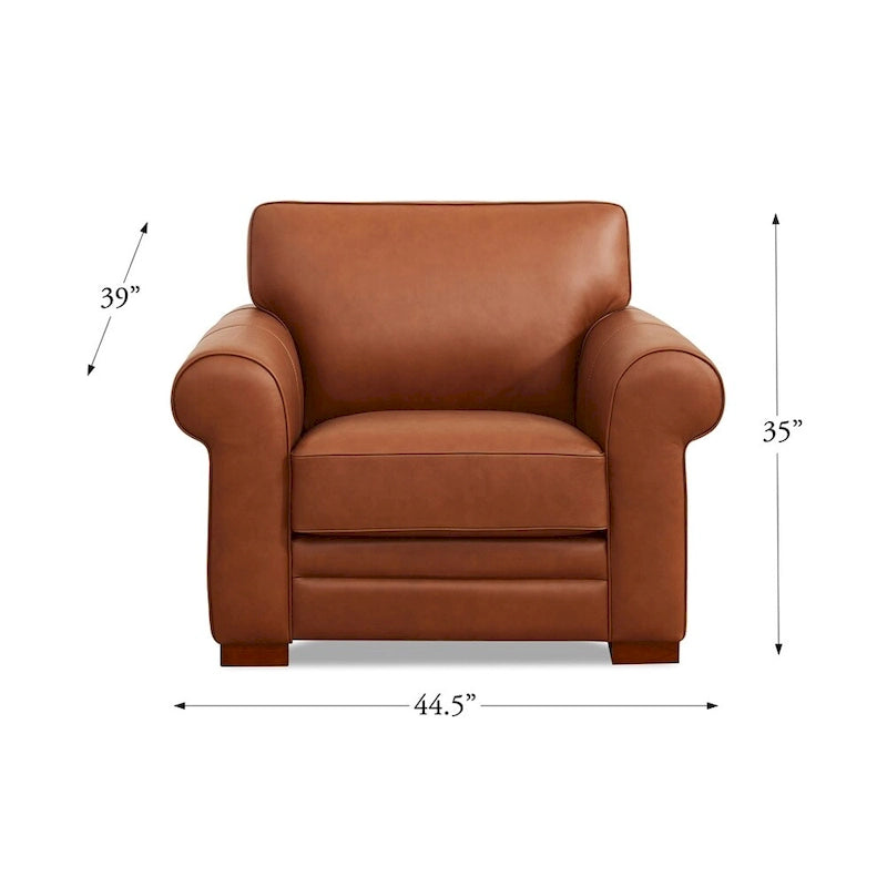 Hydeline Brookfield Ledersofagarnitur aus Vollnarbenleder, Sofa, Zweisitzer und Sessel