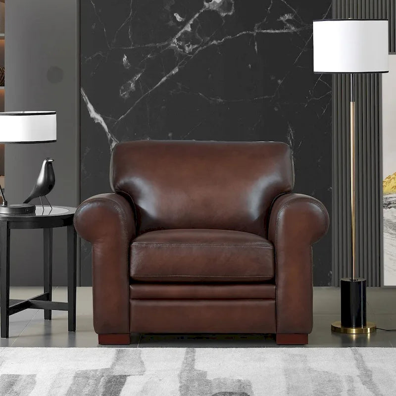 Hydeline Brookfield Ledersofagarnitur aus Vollnarbenleder, Sofa, Zweisitzer und Sessel