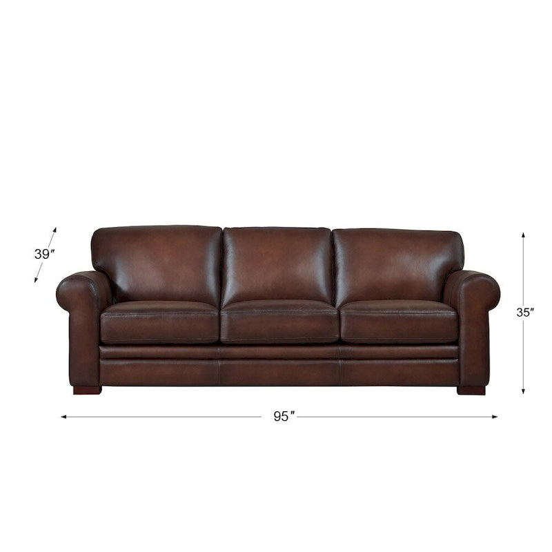 Hydeline Brookfield Ledersofagarnitur aus Vollnarbenleder, Sofa, Zweisitzer und Sessel