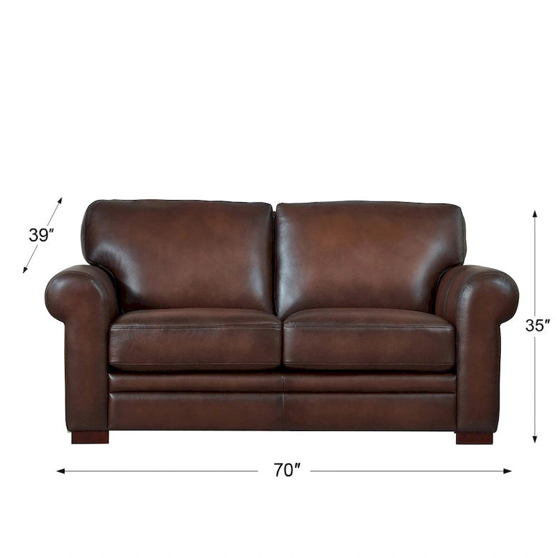 Hydeline Brookfield Ledersofagarnitur aus Vollnarbenleder, Sofa, Zweisitzer und Sessel