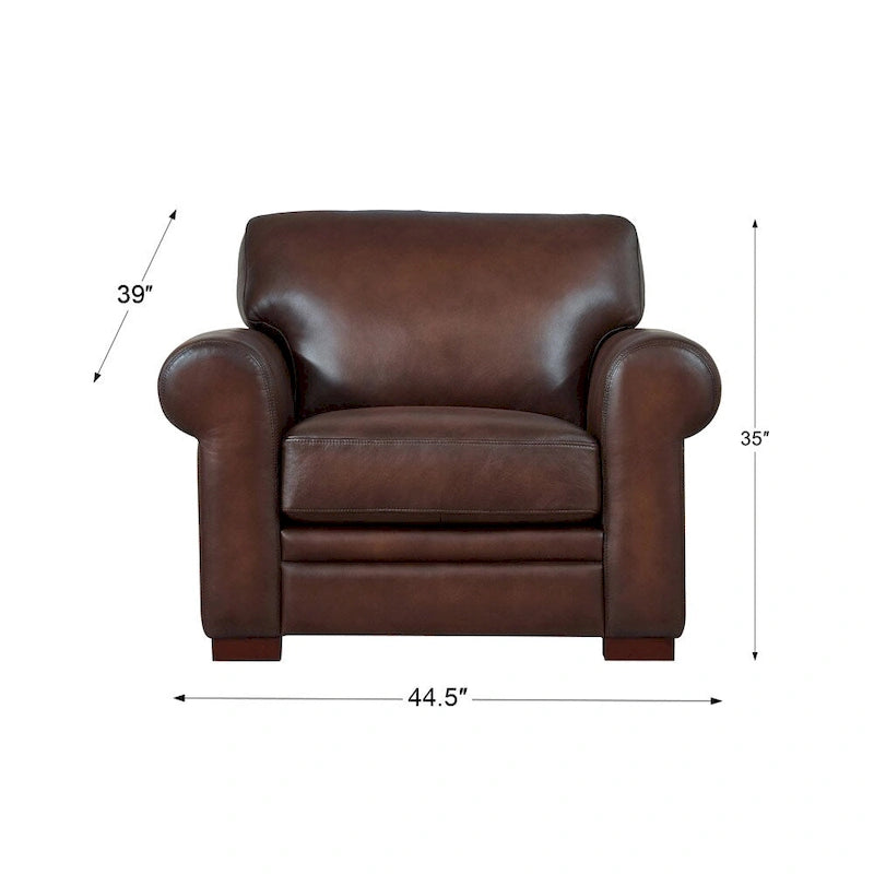 Hydeline Brookfield Ledersofagarnitur aus Vollnarbenleder, Sofa, Zweisitzer und Sessel