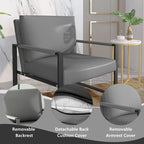 Mieres 3-teiliges Wohnzimmer-Sofa-Set aus PU-Leder im Mid-Century-Stil, bestehend aus 2 Sesseln und 1 Zweisitzer-Sofa