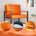 Mieres 3-teiliges Wohnzimmer-Sofa-Set aus PU-Leder im Mid-Century-Stil, bestehend aus 2 Sesseln und 1 Zweisitzer-Sofa