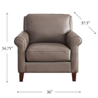 Hydeline Laguna bankstel van topnerfleer, bank en fauteuil - bank, fauteuil