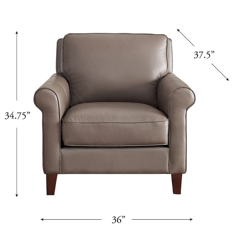 Hydeline Laguna bankstel van topnerfleer, bank en fauteuil - bank, fauteuil